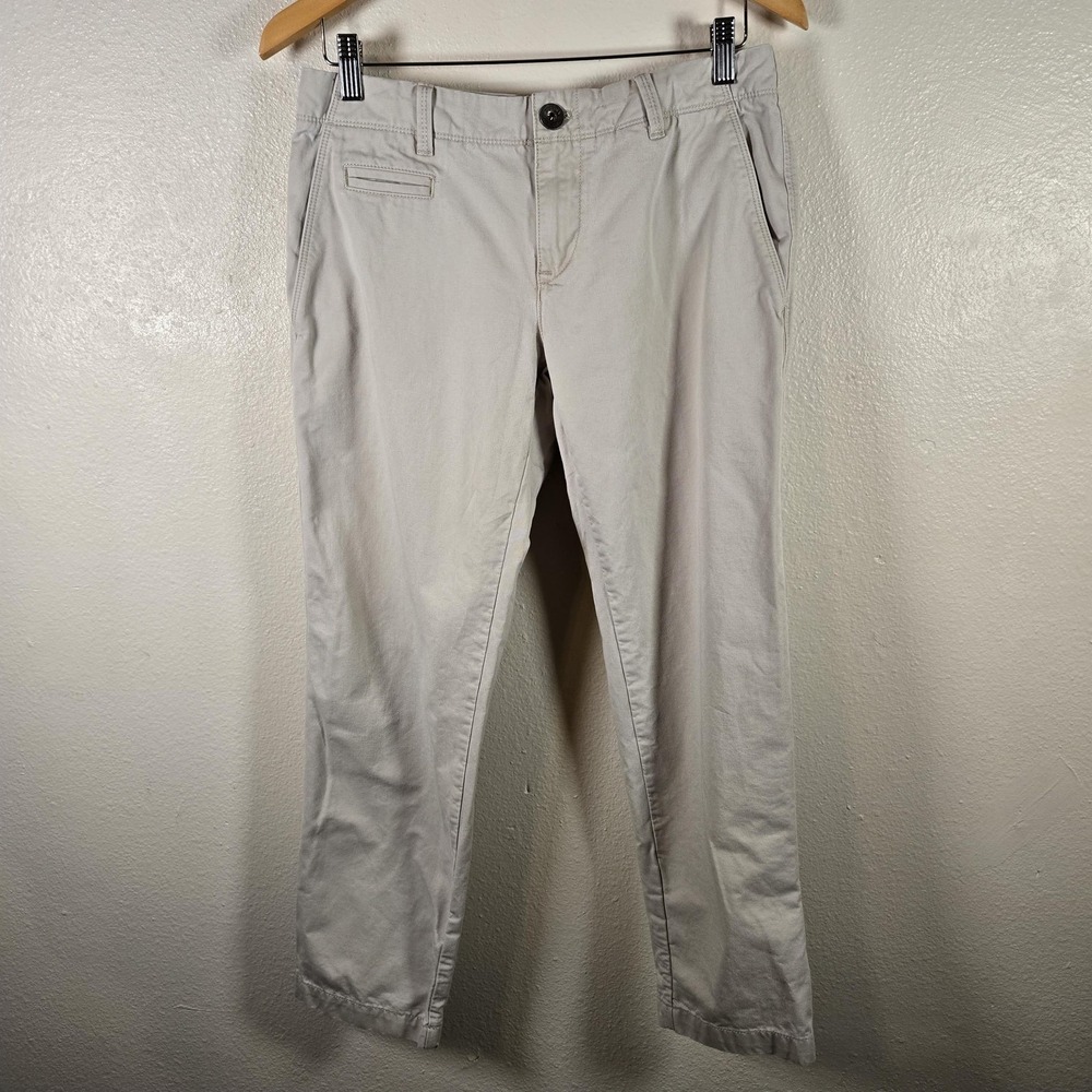 Banana Republic Pants Womens 4‎ Beige Boyfriend Chino Crop 100% Cotton Casual